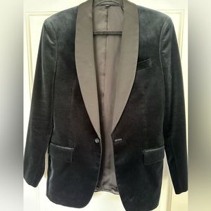Velvet tuxedo blazer with shawl collar
